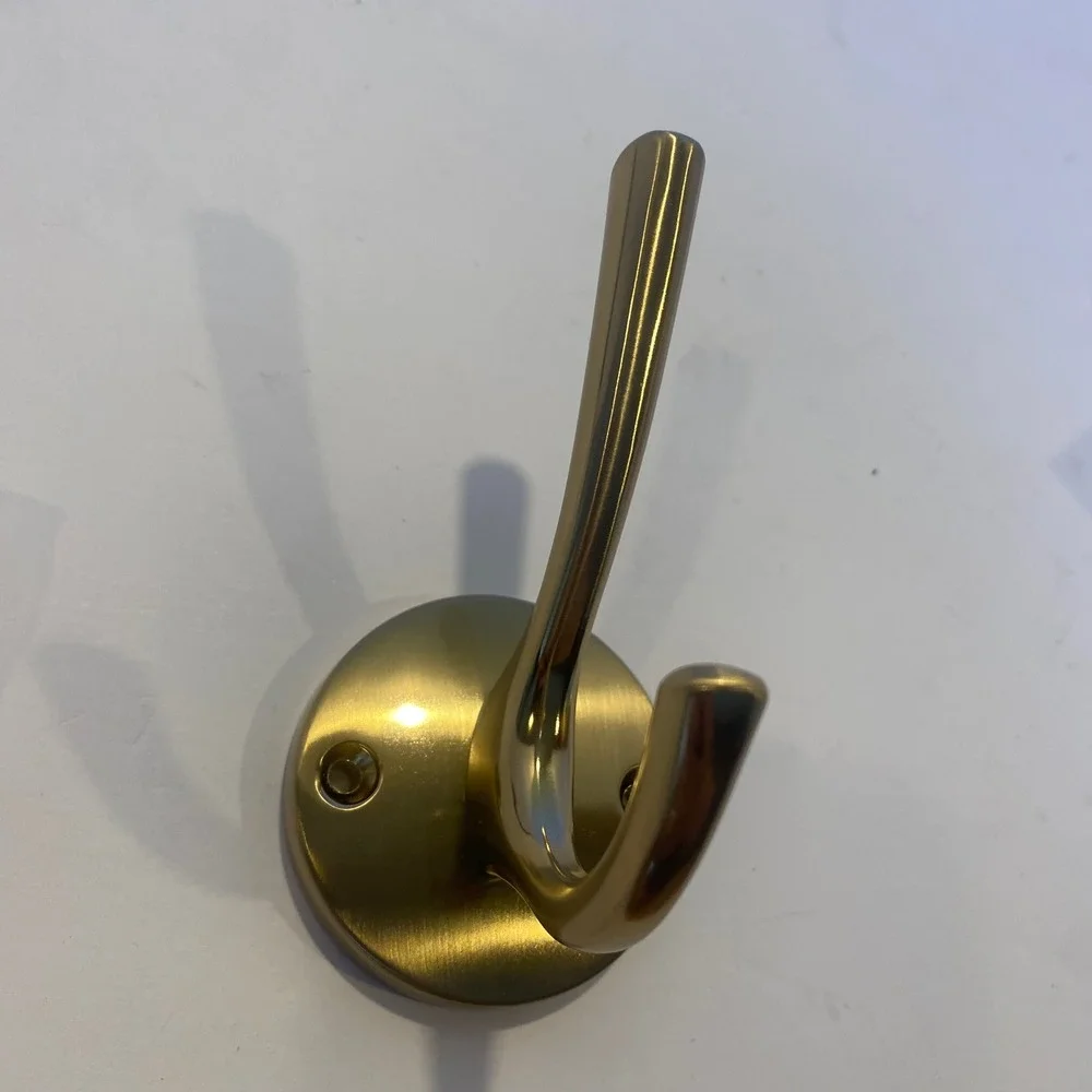 Tunny Brass Wall‎ Hooks New Brass Double Coat Hat Hook Set of 5 Hardware